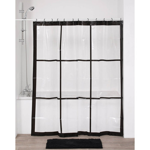 Evideco Geometric Transparent Peva Shower Curtain Wayfair